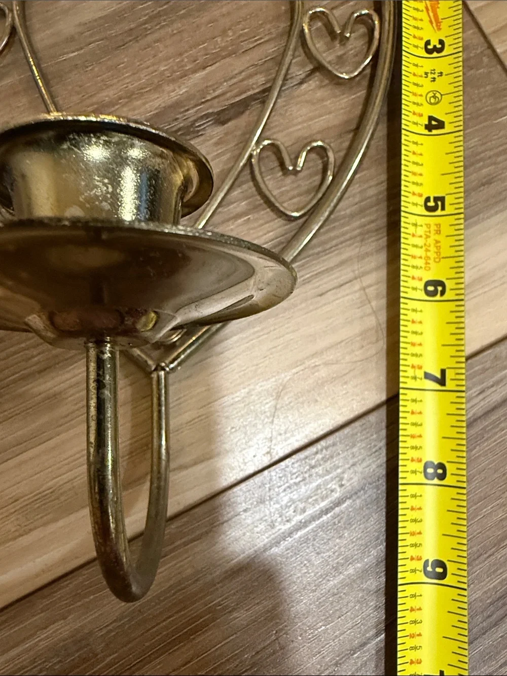 Brass Heart Wall Candle Holders - Set of 2
